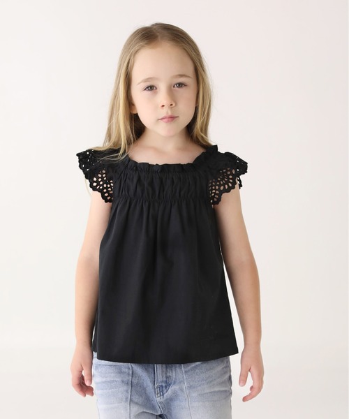 Rora(ローラ)の「アミカ トップス(2color)(Tシャツ/カットソー・キッズ・ホワイト/ブラック・140/130/120/110/100/150)」の2枚目の写真