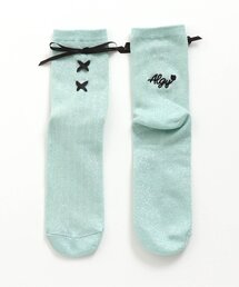 レースアップクルーソックス