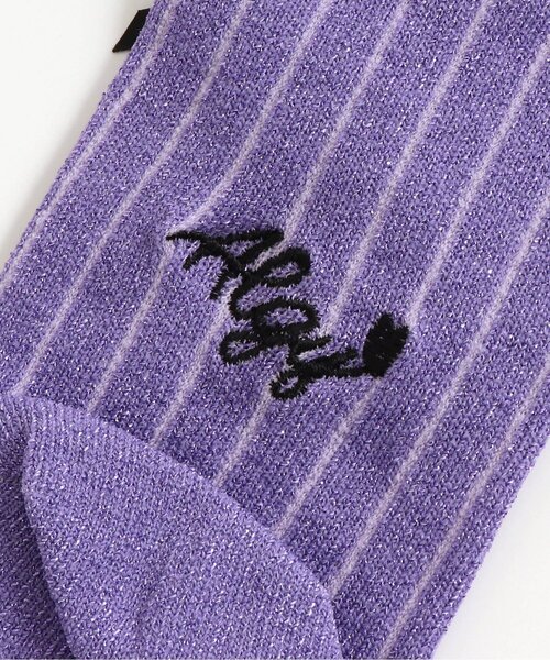 algy(アルジー)の「レースアップクルーソックス(ソックス/靴下・キッズ・ミント/ブラック/ラベンダー・24/21)」の5枚目の写真