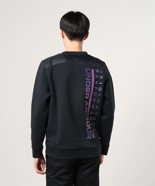UNDER ARMOUR（アンダーアーマー）の「UAスポーツスタイル アポロ クルー（トレーニング/UNISEX/ユニセックス）（スウェット・メンズ・ブラック×パープル・XL/MD/XXL/LG/3XL/SM）」の2枚目の写真