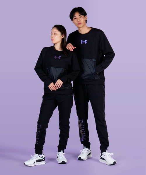 UNDER ARMOUR（アンダーアーマー）の「UAスポーツスタイル アポロ クルー（トレーニング/UNISEX/ユニセックス）（スウェット・メンズ・ブラック×パープル・XL/MD/XXL/LG/3XL/SM）」の5枚目の写真