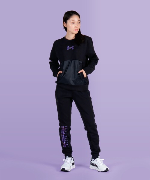 UNDER ARMOUR（アンダーアーマー）の「UAスポーツスタイル アポロ クルー（トレーニング/UNISEX/ユニセックス）（スウェット・メンズ・ブラック×パープル・XL/MD/XXL/LG/3XL/SM）」の7枚目の写真