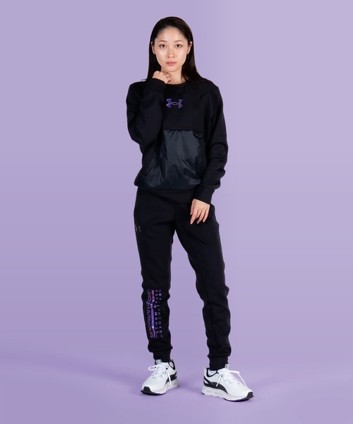 UNDER ARMOUR（アンダーアーマー）の「UAスポーツスタイル アポロ クルー（トレーニング/UNISEX/ユニセックス）（スウェット・メンズ・ブラック×パープル・XL/MD/XXL/LG/3XL/SM）」の10枚目の写真