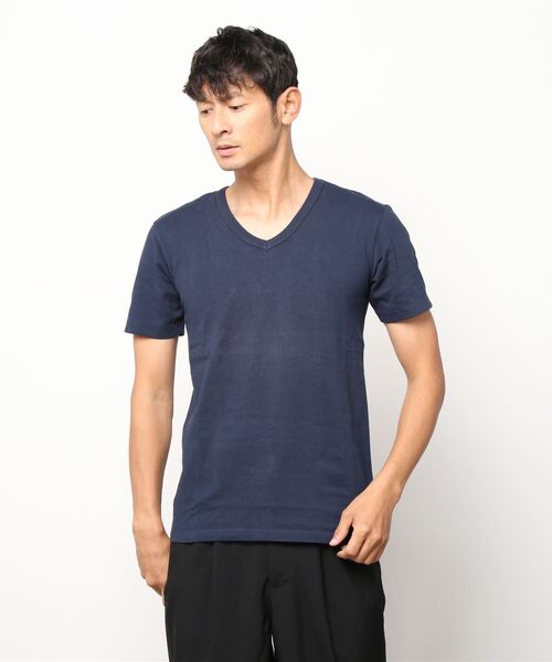 Ahe'hee（アヘヘ）の「Ahe'hee(アヘヘ) ＥＶＥＲＹＤＡＹ ＷＥＡＲ 　VネックＴシャツ（Tシャツ/カットソー・メンズ・ホワイト/ネイビー・SMALL/MEDIUM/LARGE/X-LARGE）」の2枚目の写真