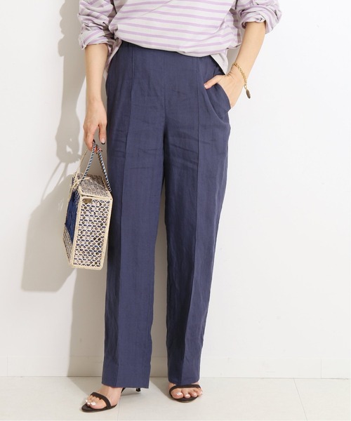 IENA LA BOUCLE(イエナラブークル)の「IENA LA BOUCLE 麻シーチング イージースラックス◆(スラックス・レディース・ネイビー/グリーン/アイボリー・40/38/36/34)」の3枚目の写真