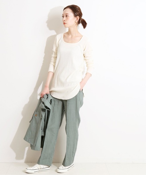 完売商品　IENA LA BOUCLE 麻シーチングイージーパンツ34 セール】IENA LA BOUCLE 麻シーチング イージースラックス