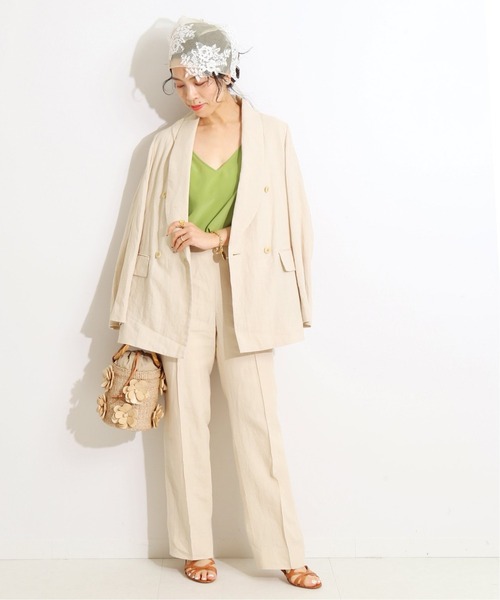 IENA LA BOUCLE(イエナラブークル)の「IENA LA BOUCLE 麻シーチング イージースラックス◆(スラックス・レディース・ネイビー/グリーン/アイボリー・40/38/36/34)」の4枚目の写真