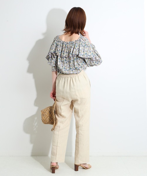 完売商品　IENA LA BOUCLE 麻シーチングイージーパンツ34 完売商品 IENA LA BOUCLE 麻シーチングイージーパンツ34