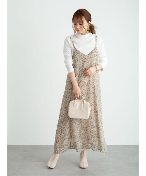 earth music&ecology（アースミュージックアンドエコロジー）の「シフォンキャミワンピース ＊（ワンピース・レディース・ブラウン/アイボリー/ライトブラウン・FREE）」の16枚目の写真