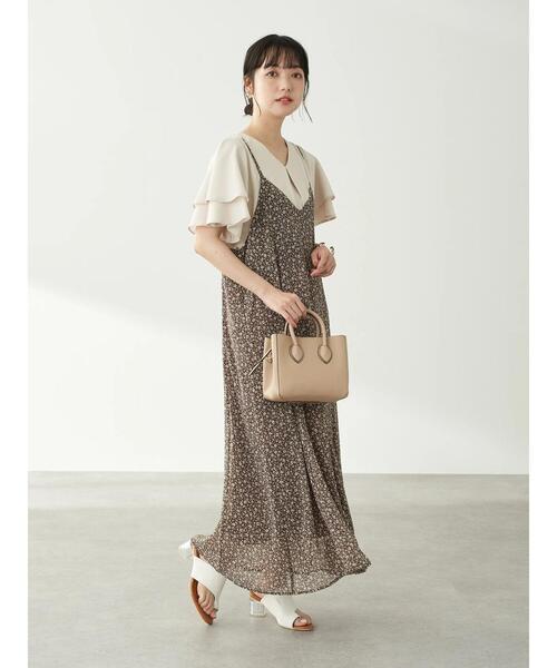 earth music&ecology（アースミュージックアンドエコロジー）の「シフォンキャミワンピース ＊（ワンピース・レディース・ブラウン/アイボリー/ライトブラウン・FREE）」の20枚目の写真