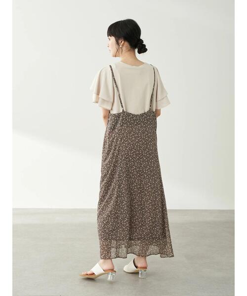 earth music&ecology（アースミュージックアンドエコロジー）の「シフォンキャミワンピース ＊（ワンピース・レディース・ブラウン/アイボリー/ライトブラウン・FREE）」の22枚目の写真