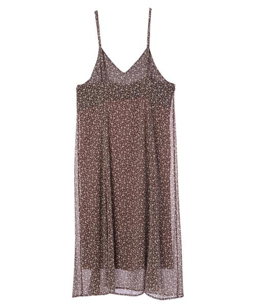 earth music&ecology（アースミュージックアンドエコロジー）の「シフォンキャミワンピース ＊（ワンピース・レディース・ブラウン/アイボリー/ライトブラウン・FREE）」の8枚目の写真