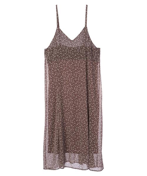 earth music&ecology（アースミュージックアンドエコロジー）の「シフォンキャミワンピース ＊（ワンピース・レディース・ブラウン/アイボリー/ライトブラウン・FREE）」の15枚目の写真