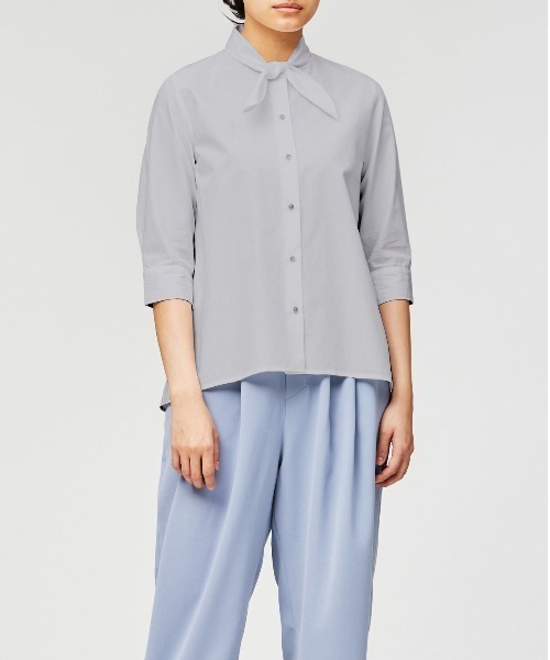 ミズイロインド ショートスリーブ 半袖シャツ ベージュ mizuiro ind ハーフスリーブワイドシャツチュニック（シャツ