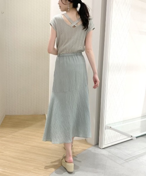 WILLSELECTION（ウィルセレクション）の「バッククロスランダムリブニットプルオーバー（ニット/セーター・レディース・ラベンダー/ミント・MEDIUM）」の5枚目の写真