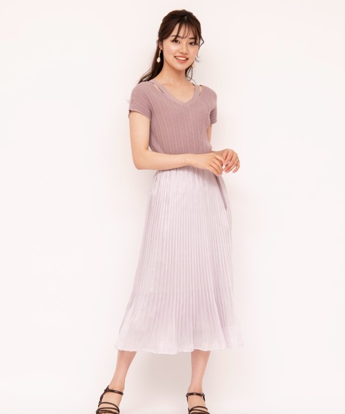 WILLSELECTION（ウィルセレクション）の「バッククロスランダムリブニットプルオーバー（ニット/セーター・レディース・ラベンダー/ミント・MEDIUM）」の6枚目の写真