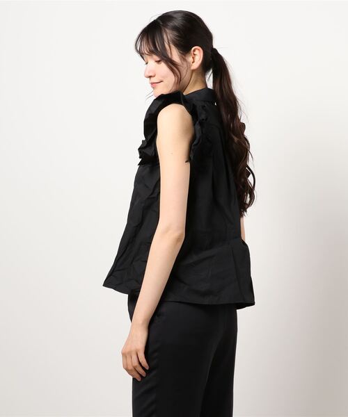 CHILLE(チル)の「袖フリルブラウス(シャツ/ブラウス・レディース・ホワイト/ブルー/ブラック・FREE)」の6枚目の写真