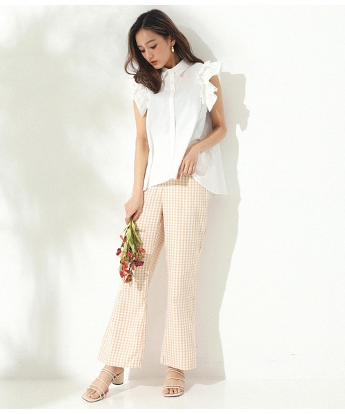 CHILLE(チル)の「袖フリルブラウス(シャツ/ブラウス・レディース・ホワイト/ブルー/ブラック・FREE)」の4枚目の写真