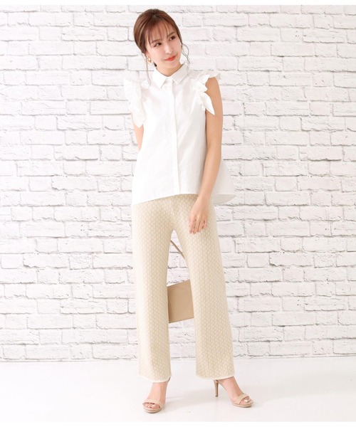 CHILLE(チル)の「袖フリルブラウス(シャツ/ブラウス・レディース・ホワイト/ブルー/ブラック・FREE)」の9枚目の写真