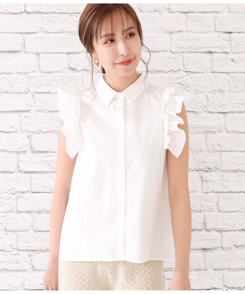 CHILLE(チル)の「袖フリルブラウス(シャツ/ブラウス・レディース・ホワイト/ブルー/ブラック・FREE)」の20枚目の写真