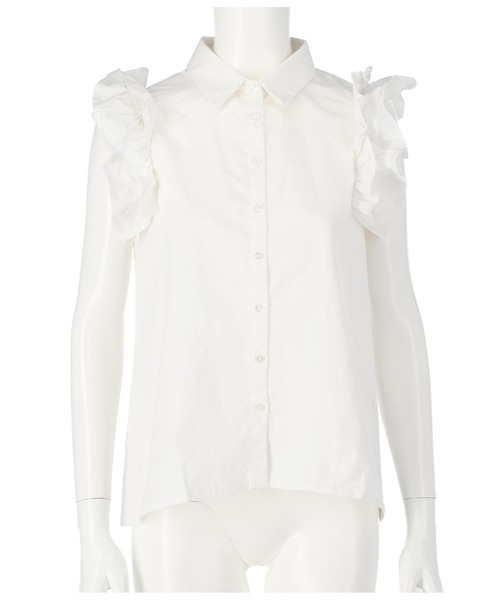 CHILLE(チル)の「袖フリルブラウス(シャツ/ブラウス・レディース・ホワイト/ブルー/ブラック・FREE)」の13枚目の写真
