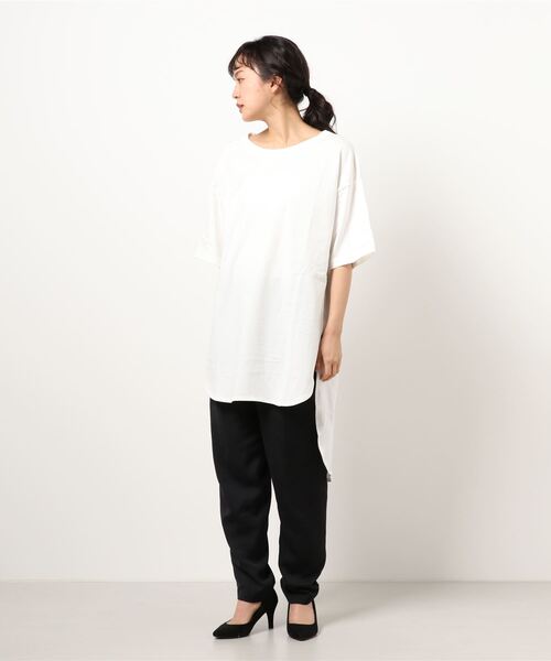 RAG MACHINE（ラグマシーン）の「【RAG MACHINE】前後差ワンピース（チュニック・レディース・ホワイト/ブラック/ブルー・M/L）」の2枚目の写真