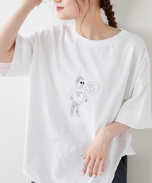 PUAL CE CIN | オーガニックコットンガス焼きプリントTシャツ(Tシャツ/カットソー)