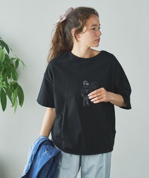 PUAL CE CIN | オーガニックコットンガス焼きプリントTシャツ(Tシャツ/カットソー)