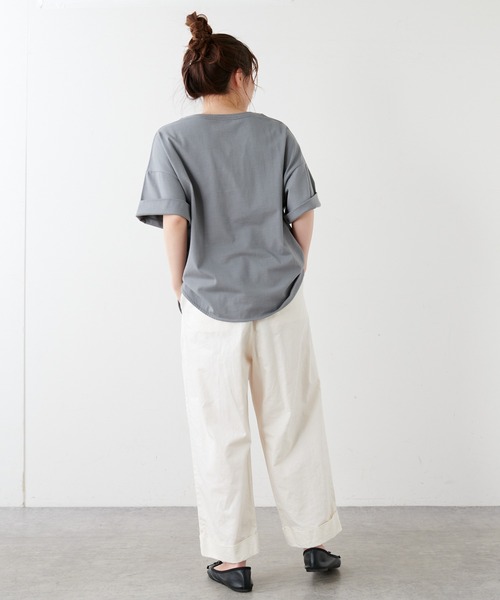 PUAL CE CIN（ピュアルセシン）の「オーガニックコットンガス焼きプリントTシャツ（Tシャツ/カットソー・レディース・ブラック/グレー/ホワイト系1/ホワイト系2・FREE）」の18枚目の写真