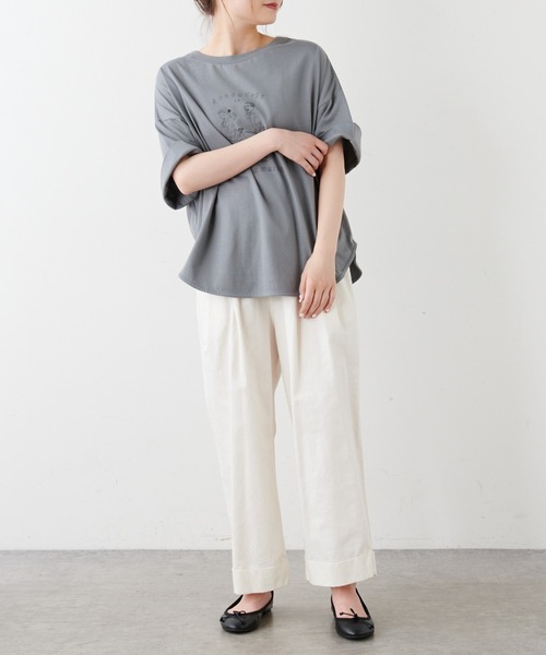 PUAL CE CIN（ピュアルセシン）の「オーガニックコットンガス焼きプリントTシャツ（Tシャツ/カットソー・レディース・ブラック/グレー/ホワイト系1/ホワイト系2・FREE）」の20枚目の写真