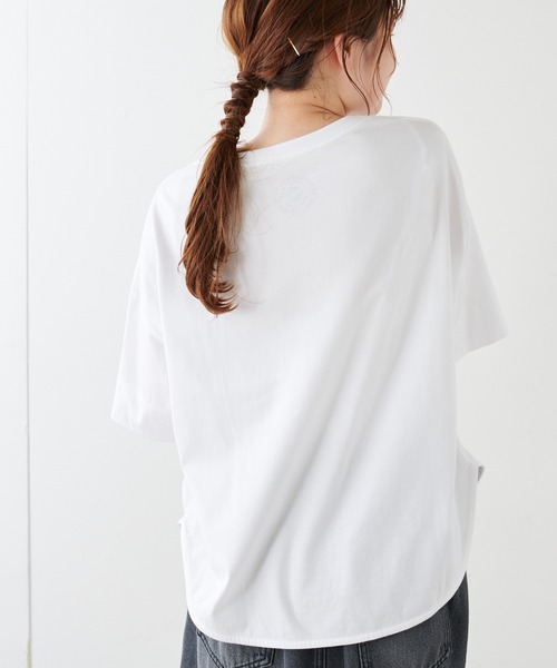 PUAL CE CIN（ピュアルセシン）の「オーガニックコットンガス焼きプリントTシャツ（Tシャツ/カットソー・レディース・ブラック/グレー/ホワイト系1/ホワイト系2・FREE）」の9枚目の写真