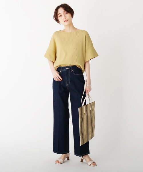 OPAQUE.CLIP(オペークドットクリップ)の「◆マルチファンクション フリルスリーブリブニット【WEB限定サイズ】(ニット/セーター・レディース・サンドベージュ/ホワイト系/ブラック/イエロー・34/42/40/36/38)」の7枚目の写真