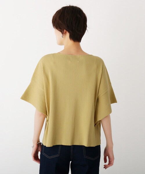 OPAQUE.CLIP(オペークドットクリップ)の「◆マルチファンクション フリルスリーブリブニット【WEB限定サイズ】(ニット/セーター・レディース・サンドベージュ/ホワイト系/ブラック/イエロー・34/42/40/36/38)」の5枚目の写真