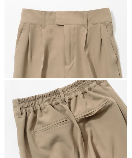 Re:EDIT（リエディ）の「リサイクルカットツイルダブルタックテーパードパンツ（スラックス・レディース・アイボリー/ブラック/ベージュ・LARGE/TALL/MEDIUM/SMALL/SHORT）」の12枚目の写真