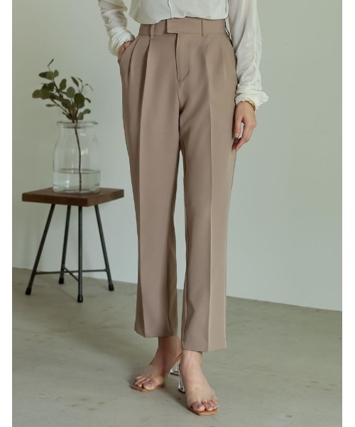 Re:EDIT（リエディ）の「リサイクルカットツイルダブルタックテーパードパンツ（スラックス・レディース・アイボリー/ブラック/ベージュ・LARGE/TALL/MEDIUM/SMALL/SHORT）」の19枚目の写真