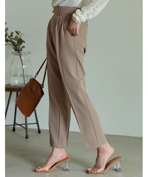 Re:EDIT（リエディ）の「リサイクルカットツイルダブルタックテーパードパンツ（スラックス・レディース・アイボリー/ブラック/ベージュ・LARGE/TALL/MEDIUM/SMALL/SHORT）」の8枚目の写真