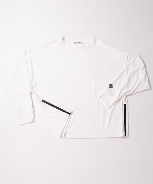 ALL OCCASION（オールオケーション）の「Side waterproof zip long sleeves tee（Tシャツ/カットソー・レディース・ボルドー/ベージュ/ブラック/オフホワイト・L-XL/S-M）」の5枚目の写真