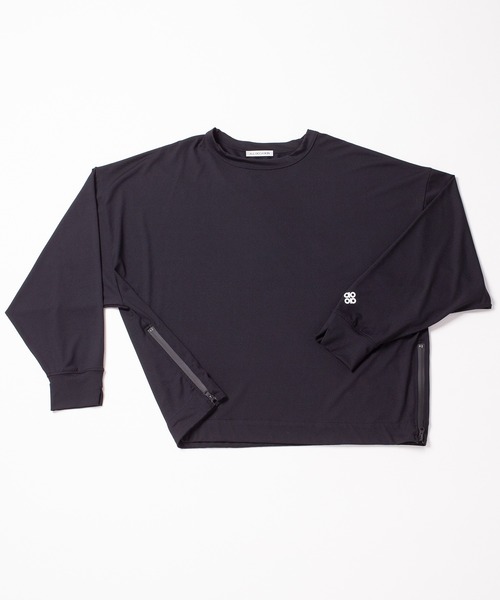ALL OCCASION（オールオケーション）の「Side waterproof zip long sleeves tee（Tシャツ/カットソー・レディース・ボルドー/ベージュ/ブラック/オフホワイト・L-XL/S-M）」の6枚目の写真