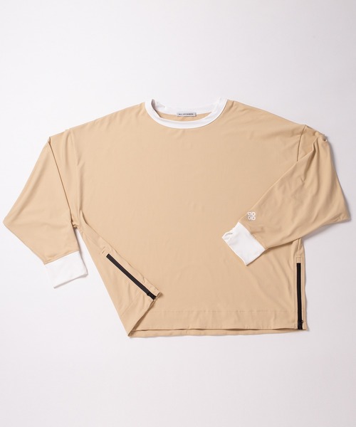 ALL OCCASION（オールオケーション）の「Side waterproof zip long sleeves tee（Tシャツ/カットソー・レディース・ボルドー/ベージュ/ブラック/オフホワイト・L-XL/S-M）」の7枚目の写真