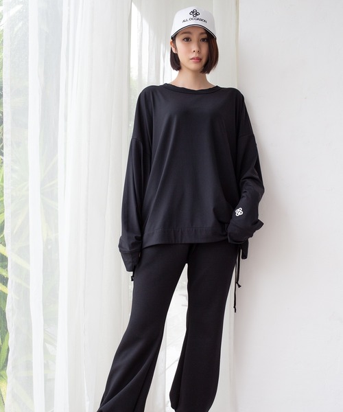 ALL OCCASION（オールオケーション）の「Side waterproof zip long sleeves tee（Tシャツ/カットソー・レディース・ボルドー/ベージュ/ブラック/オフホワイト・L-XL/S-M）」の12枚目の写真