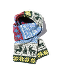 BEAMS PLUS | BEAMS PLUS / ジャカードノルディックマフラー オレンジ ブルー(マフラー)