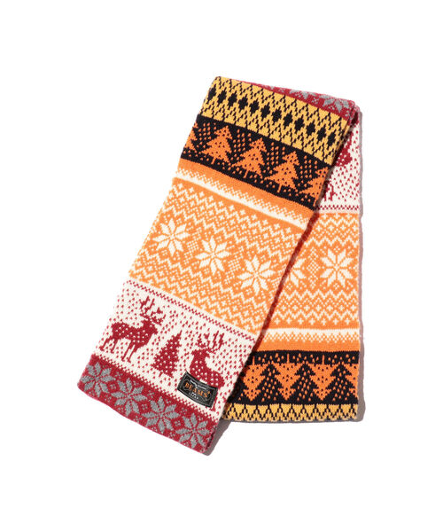 BEAMS PLUS（ビームスプラス）の「BEAMS PLUS / ジャカードノルディックマフラー オレンジ ブルー（マフラー・メンズ・その他/その他1・ONE SIZE）」の6枚目の写真