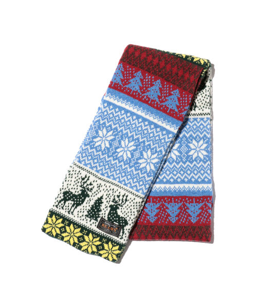 BEAMS PLUS（ビームスプラス）の「BEAMS PLUS / ジャカードノルディックマフラー オレンジ ブルー（マフラー・メンズ・その他/その他1・ONE SIZE）」の9枚目の写真