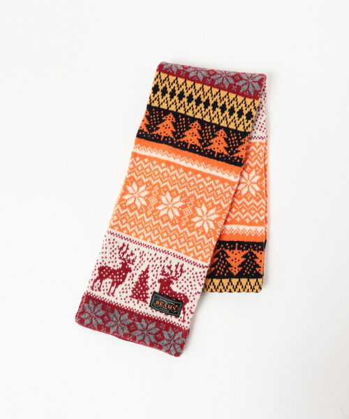 BEAMS PLUS（ビームスプラス）の「BEAMS PLUS / ジャカードノルディックマフラー オレンジ ブルー（マフラー・メンズ・その他/その他1・ONE SIZE）」の12枚目の写真