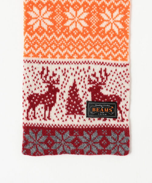 BEAMS PLUS（ビームスプラス）の「BEAMS PLUS / ジャカードノルディックマフラー オレンジ ブルー（マフラー・メンズ・その他/その他1・ONE SIZE）」の13枚目の写真