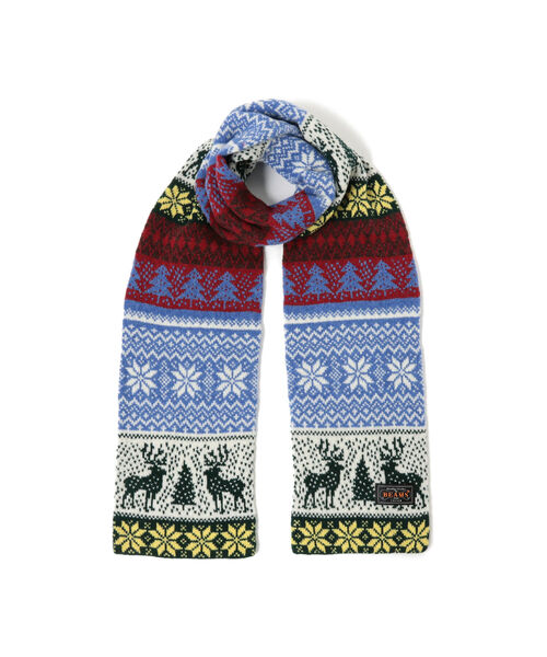 BEAMS PLUS（ビームスプラス）の「BEAMS PLUS / ジャカードノルディックマフラー オレンジ ブルー（マフラー・メンズ・その他/その他1・ONE SIZE）」の14枚目の写真