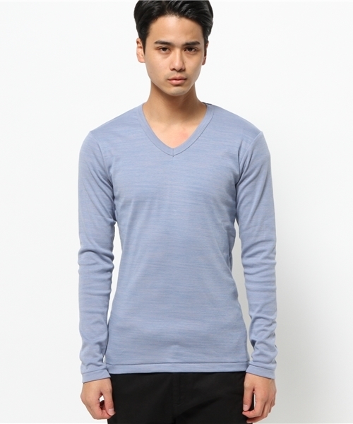 ABAHOUSE（アバハウス）の「トリッキーフライスVネックTシャツ（Tシャツ/カットソー・メンズ・ピンク/キャメル/サックスブルー/カーキ・3/2/4）」の5枚目の写真