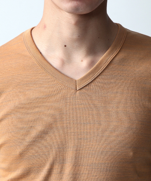 ABAHOUSE（アバハウス）の「トリッキーフライスVネックTシャツ（Tシャツ/カットソー・メンズ・ピンク/キャメル/サックスブルー/カーキ・3/2/4）」の18枚目の写真