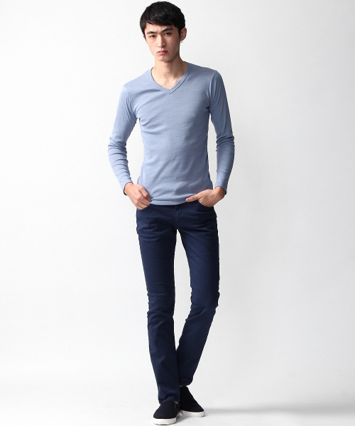 ABAHOUSE（アバハウス）の「トリッキーフライスVネックTシャツ（Tシャツ/カットソー・メンズ・ピンク/キャメル/サックスブルー/カーキ・3/2/4）」の12枚目の写真