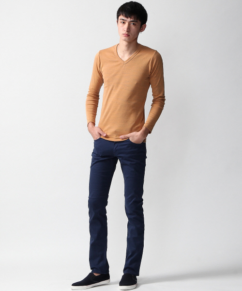 ABAHOUSE（アバハウス）の「トリッキーフライスVネックTシャツ（Tシャツ/カットソー・メンズ・ピンク/キャメル/サックスブルー/カーキ・3/2/4）」の14枚目の写真